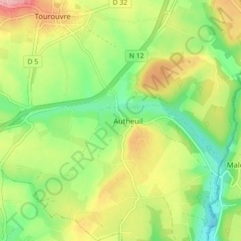 Topografische Karte L'Etre Châtel, Höhe, Relief