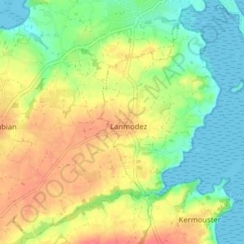 Topografische Karte Le Cadiou, Höhe, Relief
