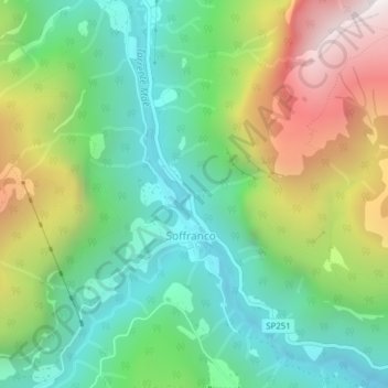 Topografische Karte Soffranco, Höhe, Relief