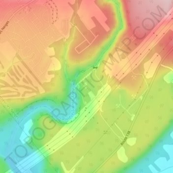 Topografische Karte Canyon Ste-Anne, Höhe, Relief