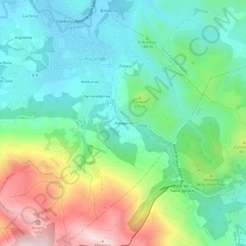 Topografische Karte Aldagarai, Höhe, Relief