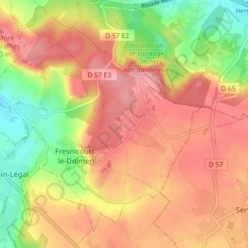 Topografische Karte Verdrel, Höhe, Relief