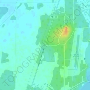 Topografische Karte Blueberry Rock, Höhe, Relief