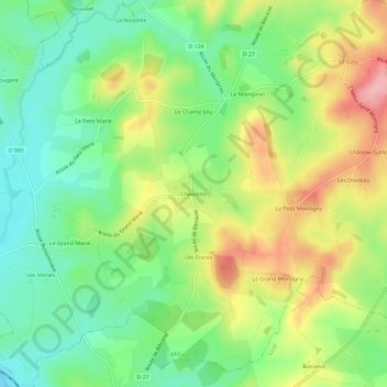Topografische Karte Chevrette, Höhe, Relief