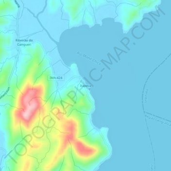 Topografische Karte Itapeva, Höhe, Relief