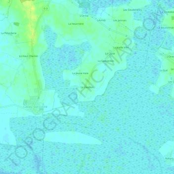 Topografische Karte Le Pavillon, Höhe, Relief