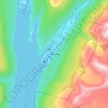 Topografische Karte Skagway, Höhe, Relief