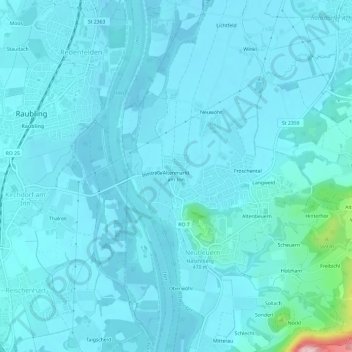 Topografische Karte Altenmarkt am Inn, Höhe, Relief