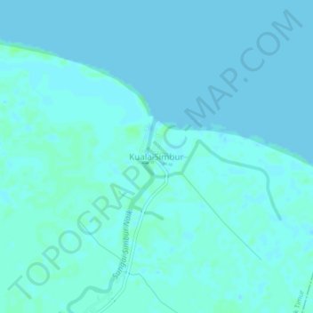 Topografische Karte Kuala Simbur, Höhe, Relief