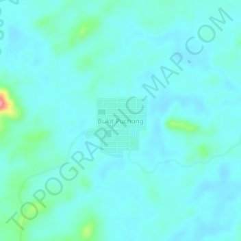 Topografische Karte Bukit Puchong, Höhe, Relief