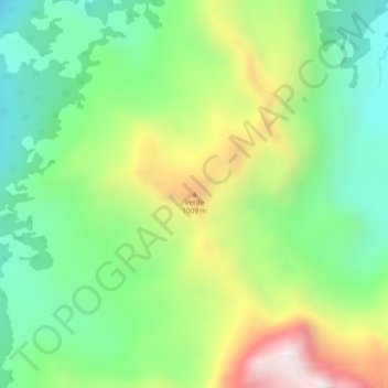 Topografische Karte Verde, Höhe, Relief