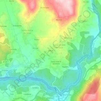 Topografische Karte Sobral, Höhe, Relief