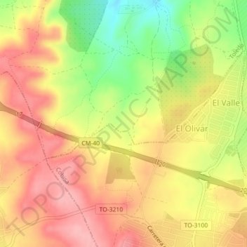 Topografische Karte Las Alcubillas, Höhe, Relief