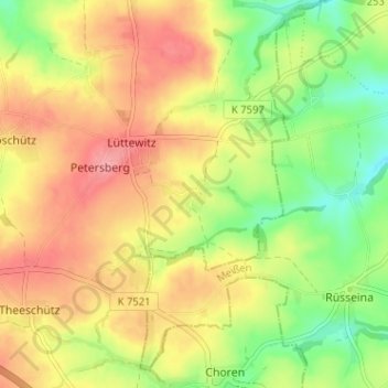 Topografische Karte Maltitz, Höhe, Relief
