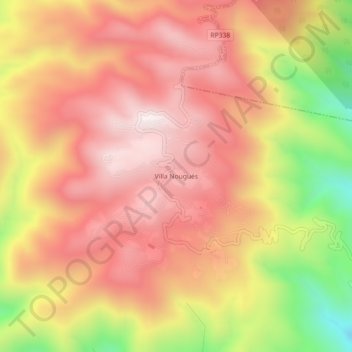 Topografische Karte Villa Nougués, Höhe, Relief