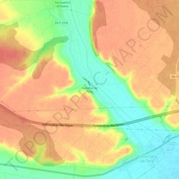Topografische Karte Cabañas de Tera, Höhe, Relief
