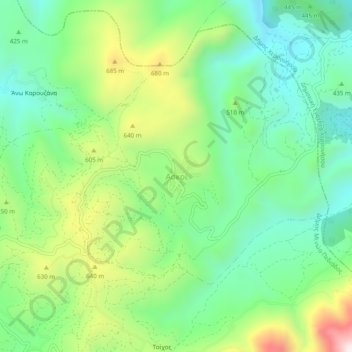 Topografische Karte Aski, Höhe, Relief