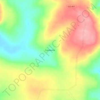 Topografische Karte Candeeiro, Höhe, Relief