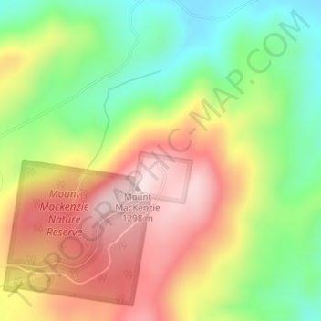 Topografische Karte Mount Mackenzie Lookout, Höhe, Relief
