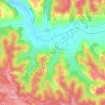 Topografische Karte Lacapelle, Höhe, Relief
