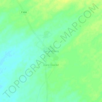 Topografische Karte Dara Mboss, Höhe, Relief
