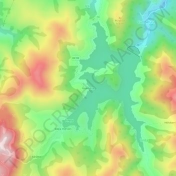 Topografische Karte Geamăna, Höhe, Relief