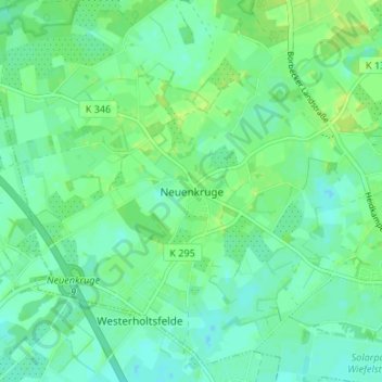 Topografische Karte Neuenkruge, Höhe, Relief
