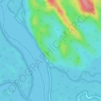 Topografische Karte Slipping Sands, Höhe, Relief