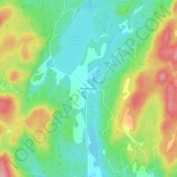 Topografische Karte Flower Station, Höhe, Relief