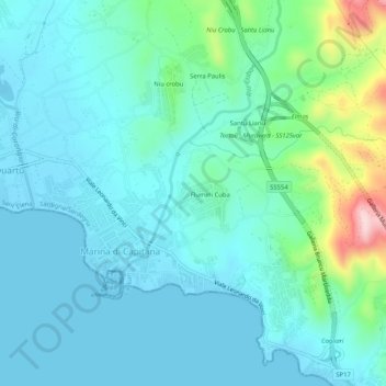 Topografische Karte Is meris, Höhe, Relief