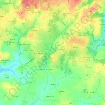 Topografische Karte La Gare, Höhe, Relief