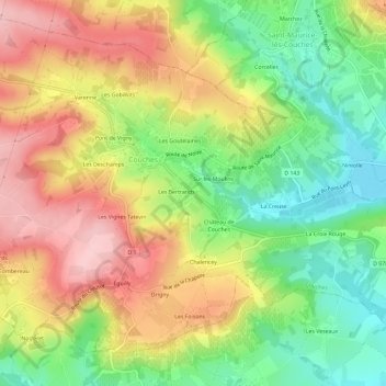 Topografische Karte La Barre, Höhe, Relief