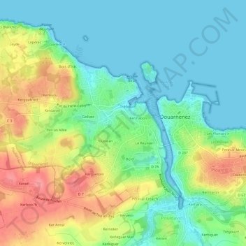 Topografische Karte Keriguy, Höhe, Relief