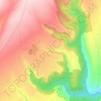 Topografische Karte Grotta dell'Acqua, Höhe, Relief