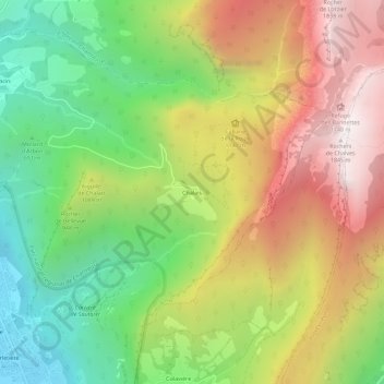 Topografische Karte Chalais, Höhe, Relief