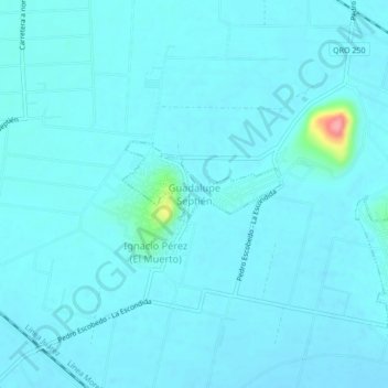 Topografische Karte Guadalupe Septién, Höhe, Relief