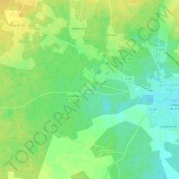 Topografische Karte Le Comte, Höhe, Relief