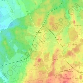 Topografische Karte Schaftlach, Höhe, Relief
