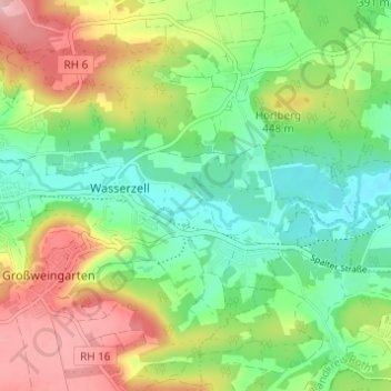 Topografische Karte Steinfurt, Höhe, Relief