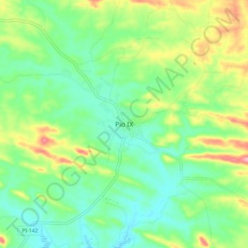 Topografische Karte Pio IX, Höhe, Relief