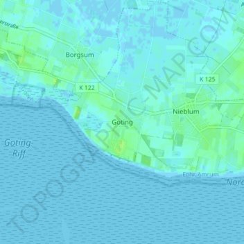 Topografische Karte Goting, Höhe, Relief