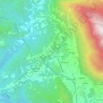 Topografische Karte Sant'Elpidio, Höhe, Relief