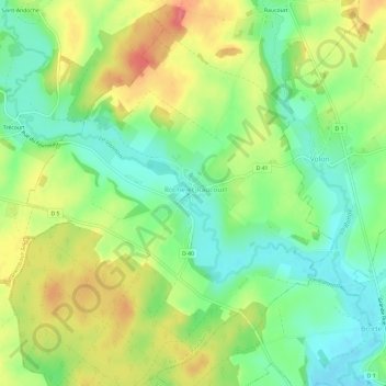 Topografische Karte Roche, Höhe, Relief