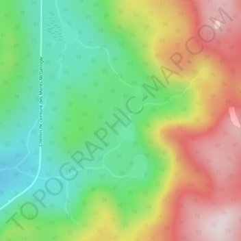 Topografische Karte Lacs du Castor, Höhe, Relief