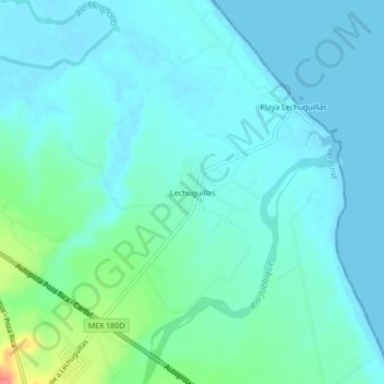 Topografische Karte Lechuguillas, Höhe, Relief