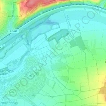 Topografische Karte Bad Sennfeld, Höhe, Relief