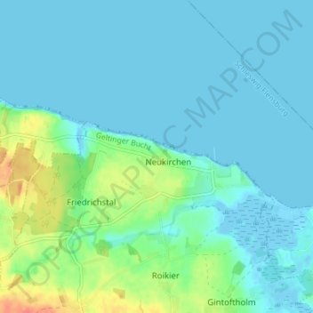 Topografische Karte Neukirchen, Höhe, Relief