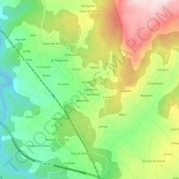 Topografische Karte A Goleta, Höhe, Relief