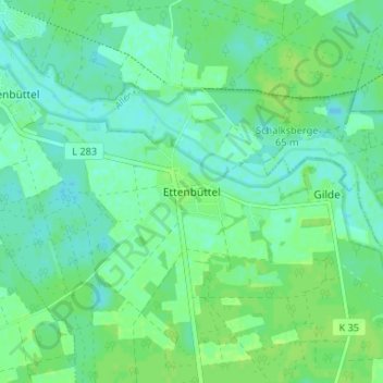 Topografische Karte Ettenbüttel, Höhe, Relief