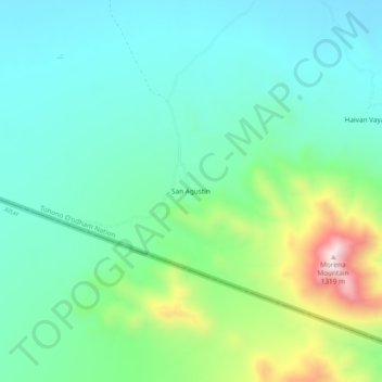 Topografische Karte San Agustin, Höhe, Relief